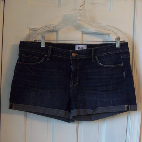 Paige Jimmy Jimmy Cuffed Denim Shorts sz 32 - Picture 1 of 8